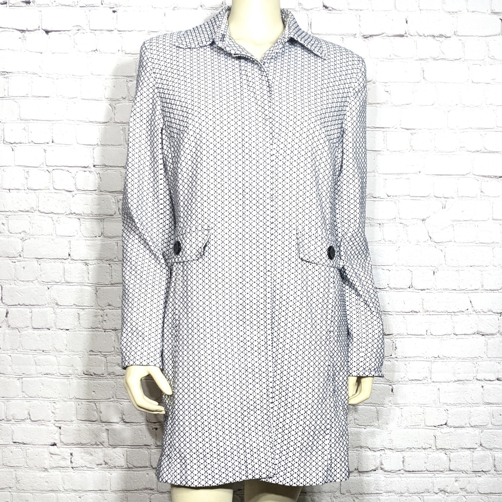 Apt 9 Trench Coat Jacket White and Black 10